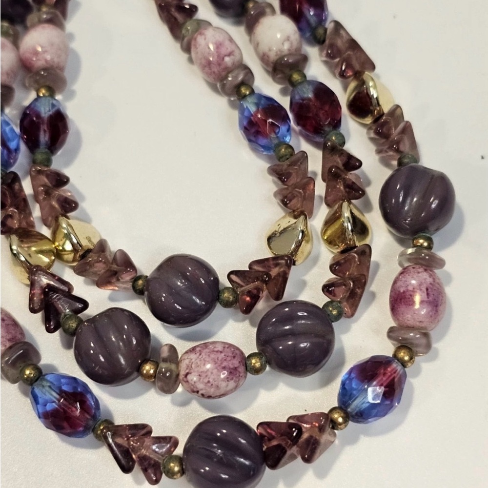 Schiaperelli Signed Vintage multi strand Bead Statement Necklace - Picture 13 of 14